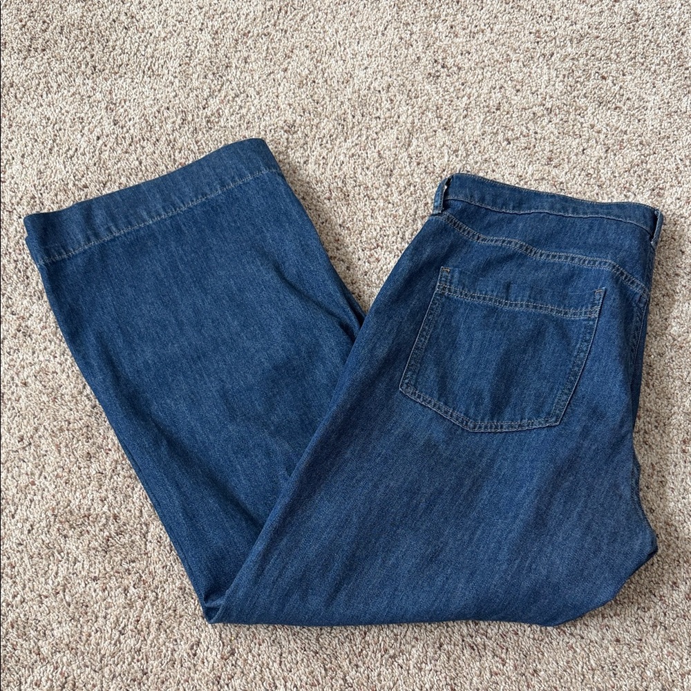J. Crew Dark Blue Wide Leg Jeans - Picture 4 of 6